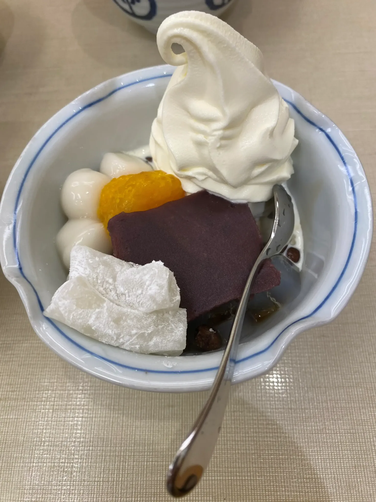 みはしで食べた白玉クリームあんみつ